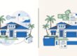 Split view of a Florida home showing rental and sale options.