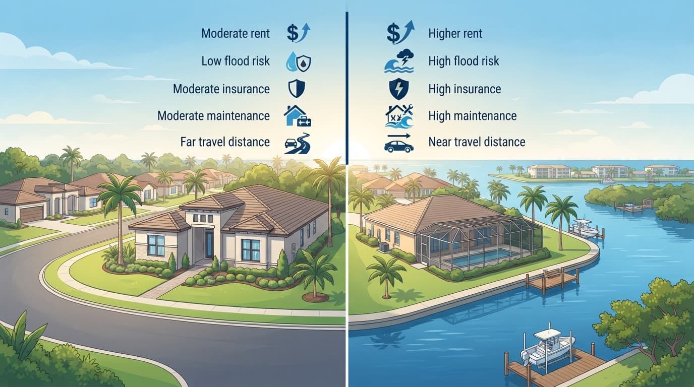 Southwest Florida rental comparison with flood, insurance, and maintenance factors