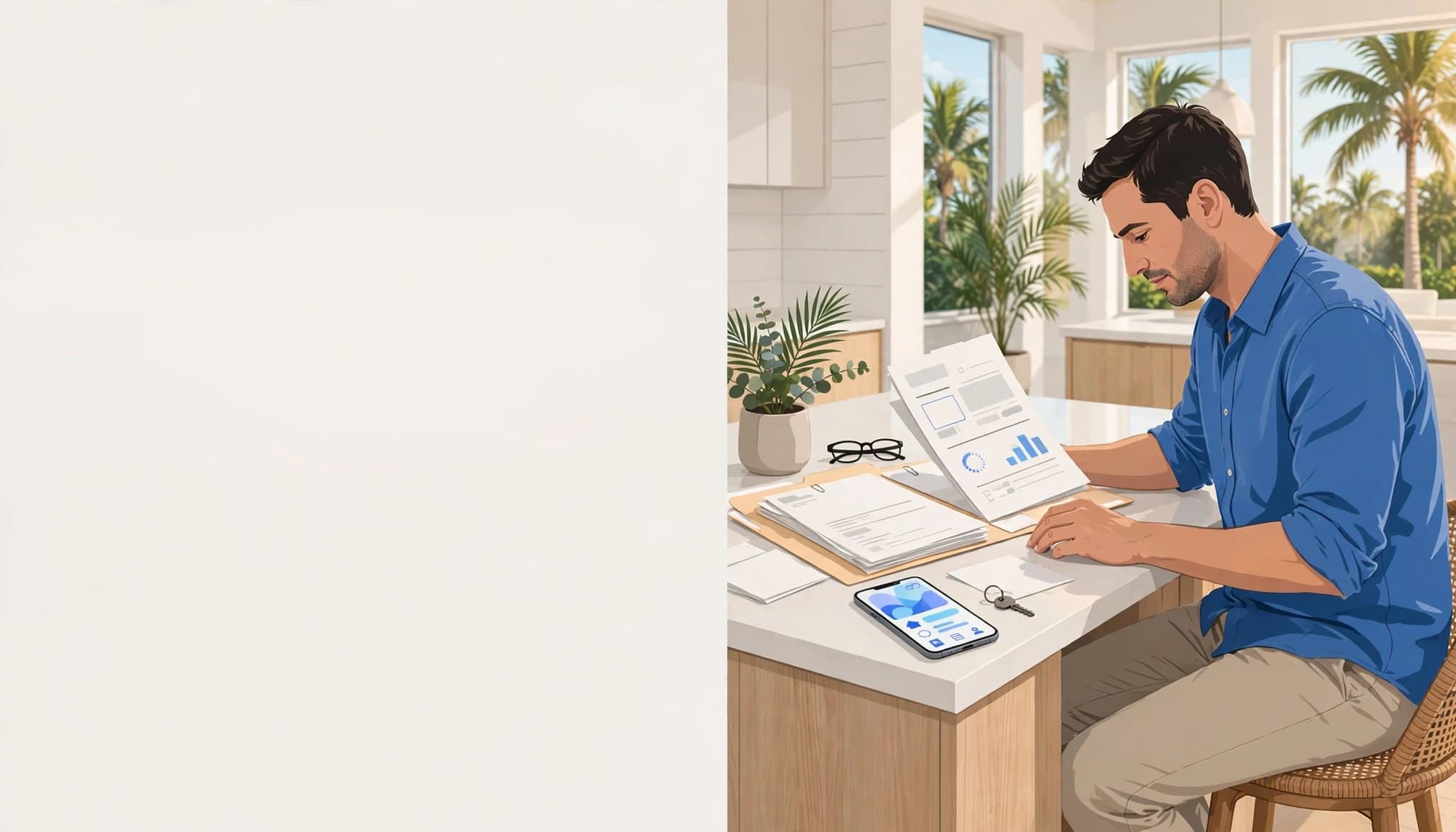 Cape Coral rental registration owner organizing property documents and portal access.