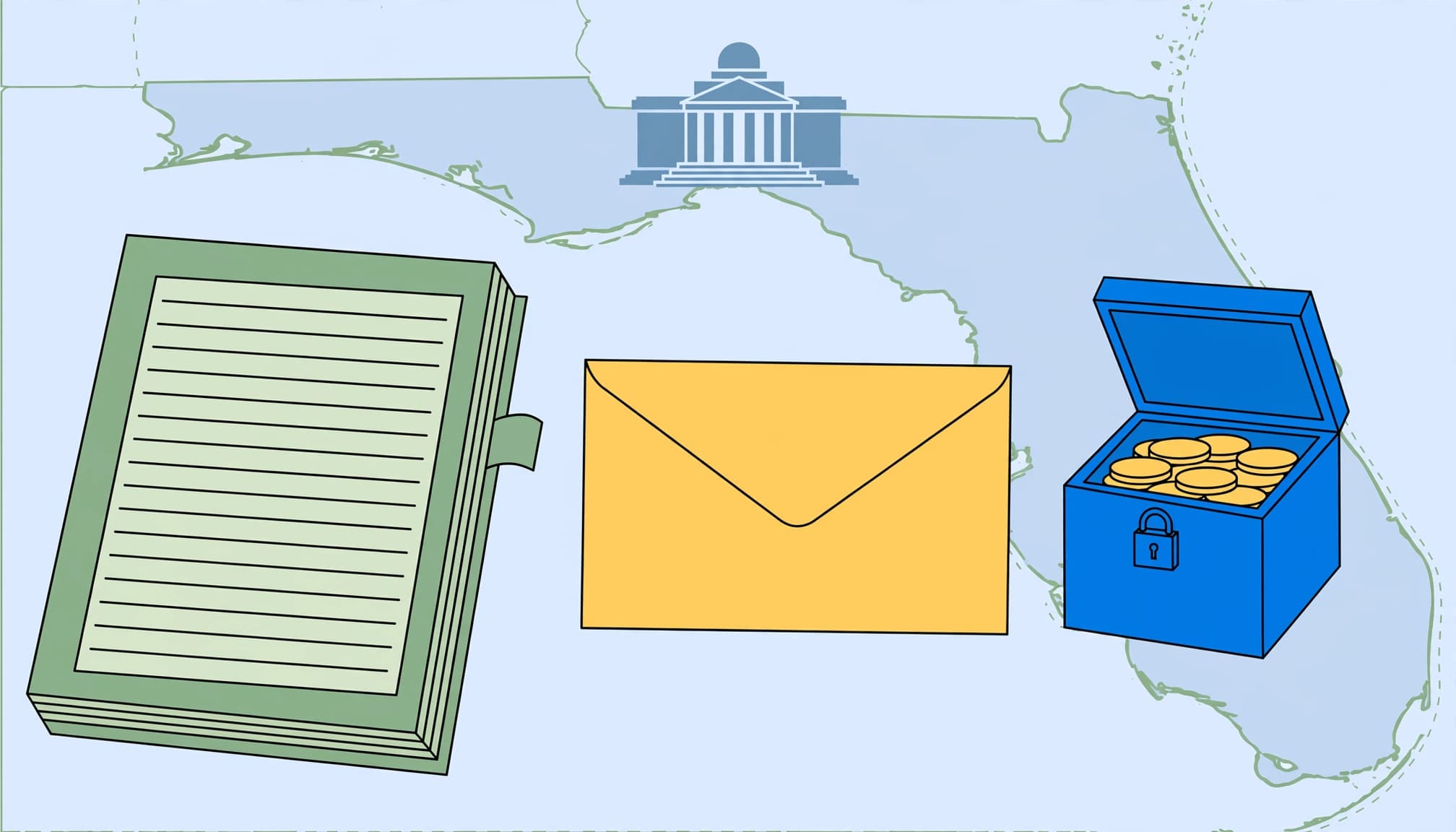 Florida rent withholding funds kept separate beside an organized ledger and written notice.