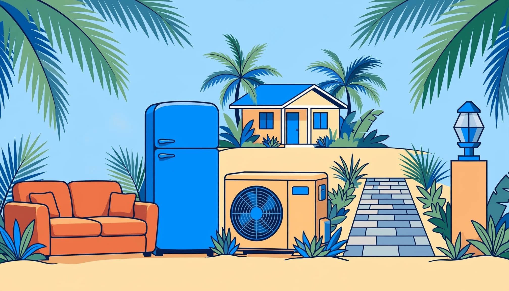 Illustrated rental furnishings, appliances, and site improvements with different depreciation considerations